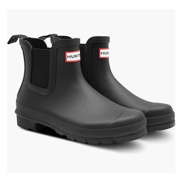 HUNTER Rain Boots Woman's 9 Original Chelsea Black Classic Waterproof Rainboots - Picture 2 of 13